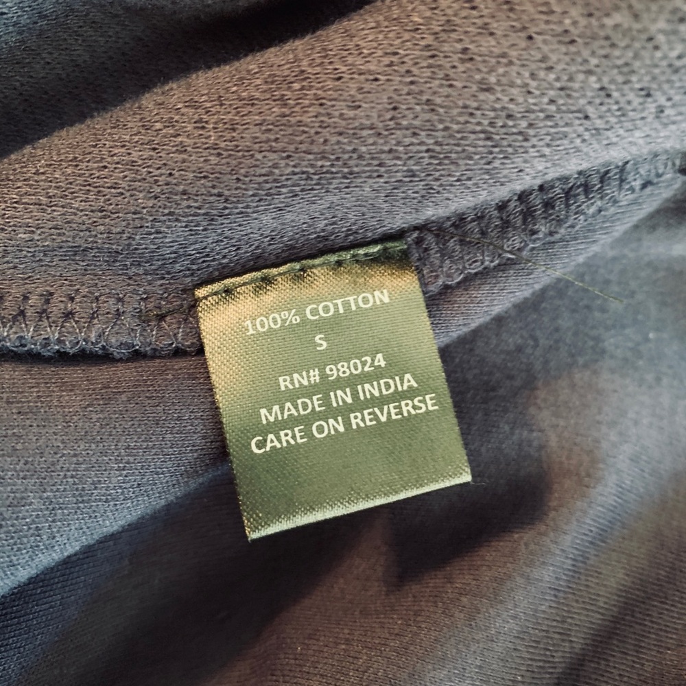 British Polo Blue 1/4 Zip Up Waffle Long Sleeve - Picture 9 of 12